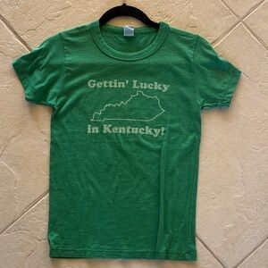 Green Kids T-Shirt - Gettin' Lucky in Kentucky